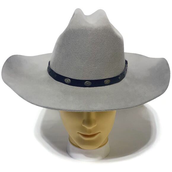 Express Riders Cowboy Hat Men's Size 6 7/8 Gray 100% Premium Wool Felt - Picture 6 of 14